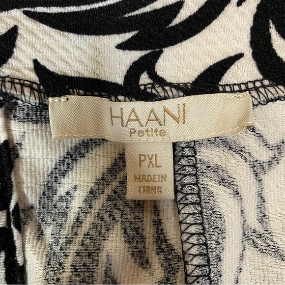 HAANI Petite Women's Flared Dress Midi Floral White/Black Print Sleeveless PXL - Picture 8 of 15